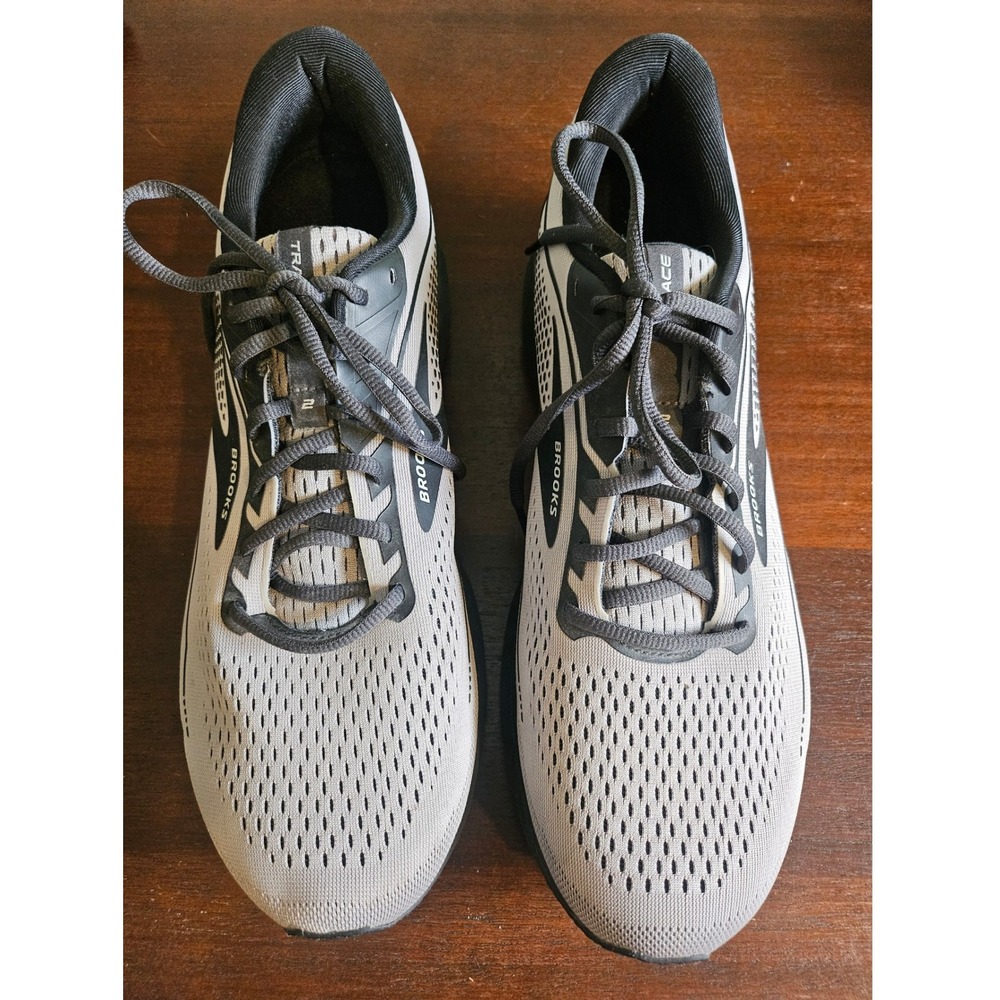 Brooks Trace 2 Running Shoes Mens 12 Grey Black Neutral Cushion Sneakers